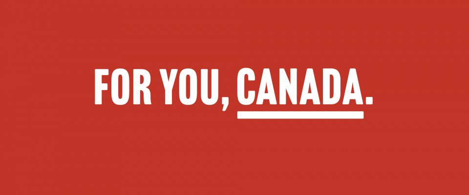 For you, Canada graphic Red background with the words