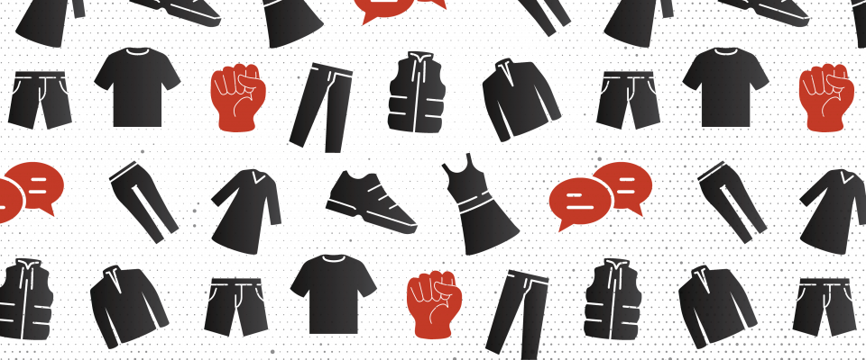 Affiche « portez du noir » Collage de différents vêtements noirs