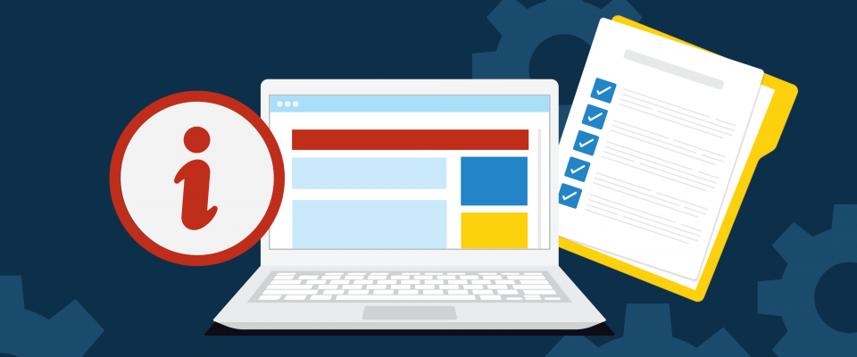 Un ordinateur portable et une liste de contrôle accompagnés d'une bulle d'information