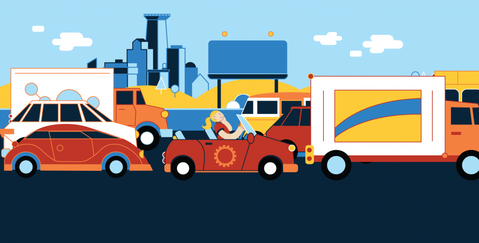 Illustration tirée de la vidéo sur les embouteillages.