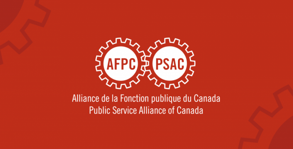 Fond rouge avec le logo blanc de l'AFPC au centre.